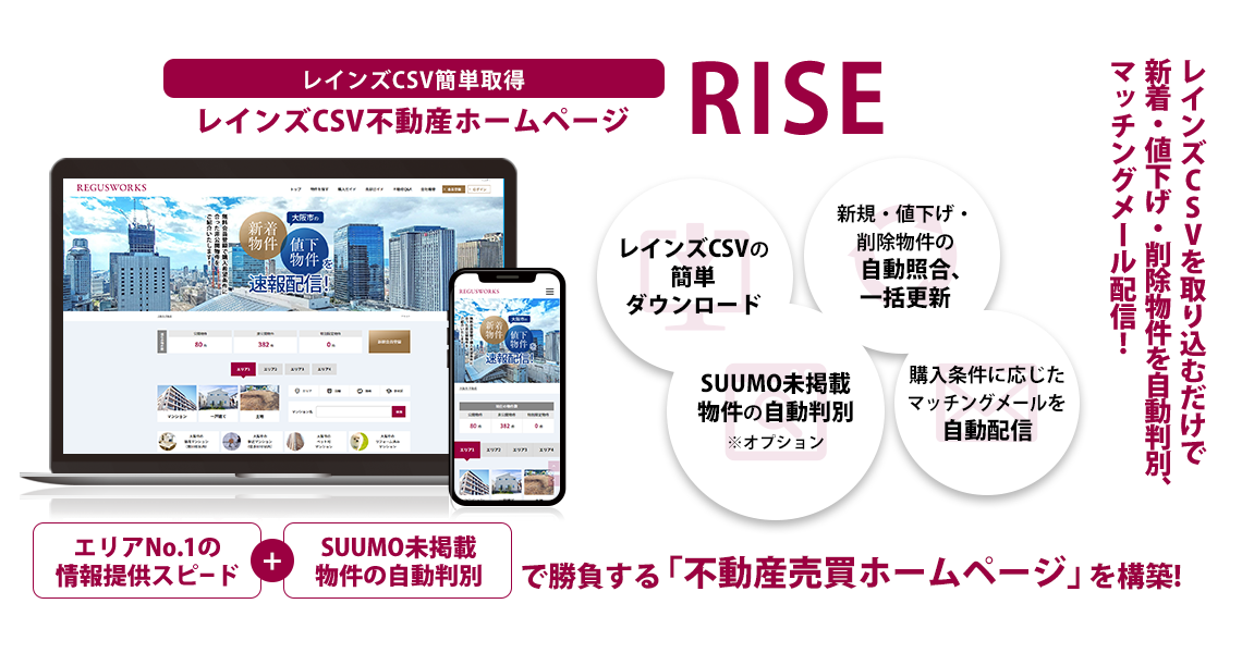 レインズCSV不動産ホームページRISE